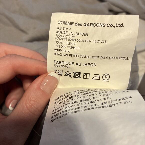 play comme des garcons Authentic t shirt mens gray short sleeve Crew Neck Xl - Picture 8 of 9